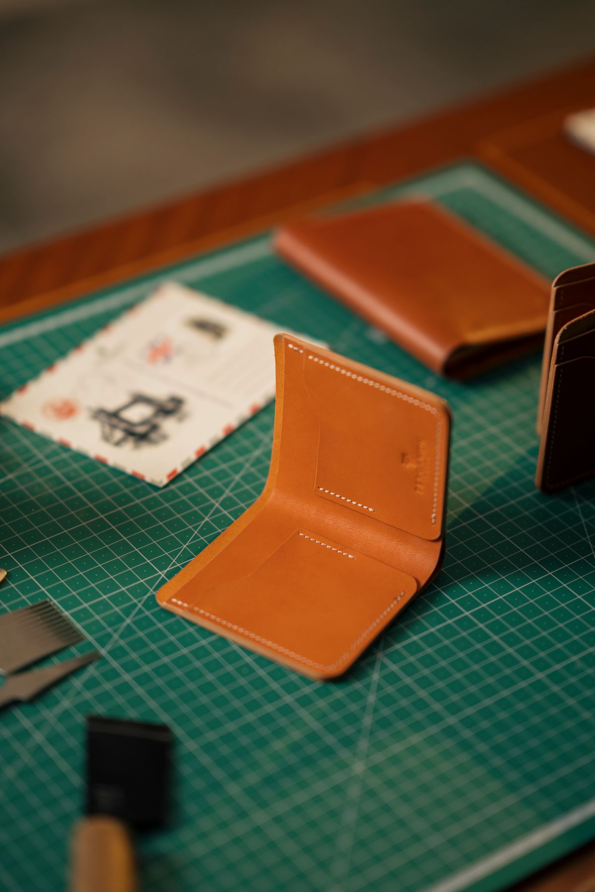 Portefeuille en cuir artisanal